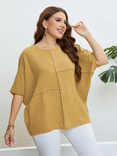 Load image into Gallery viewer, Plus Size Seam Detail Half Sleeve Top