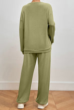 Load image into Gallery viewer, Pocketed Round Neck Top and Pants Lounge Set