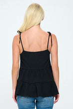 Load image into Gallery viewer, Tie shoulder loose fit solid tank top