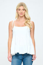 Load image into Gallery viewer, Tie shoulder loose fit solid tank top