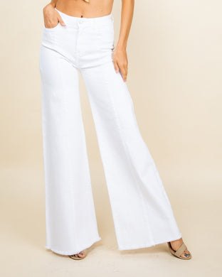 High waist straight flare wide leg jeans