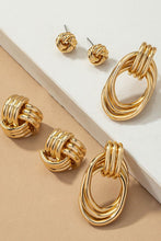 Load image into Gallery viewer, Premium trio metal knot and hoop earrings
