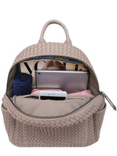 Load image into Gallery viewer, Woven backpack purse for women beige big