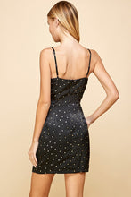 Load image into Gallery viewer, Satin Polka Dot Cowl Neck Dress