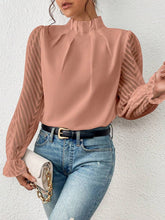 Load image into Gallery viewer, Mock Neck Flounce Sleeve Blouse