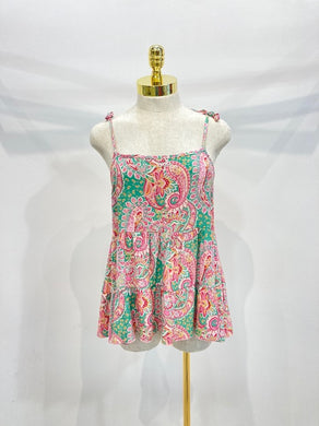 Loose fit tie shoulder cami tank top