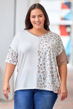 Load image into Gallery viewer, Plus Size Leopard V-Neck T-Shirt