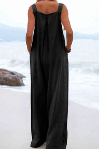 Sleeveless Wide Leg Jumpsuit with Pockets