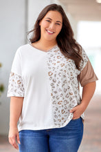 Load image into Gallery viewer, Plus Size Leopard V-Neck T-Shirt