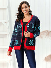 Load image into Gallery viewer, Snowflake Pattern Button Down Cardigan