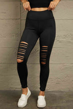 Load image into Gallery viewer, Double Take Wide Waistband Distressed Slim Fit Leggings
