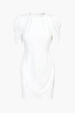 Mina Puff Sleeve Mini Dress: White / X-Small