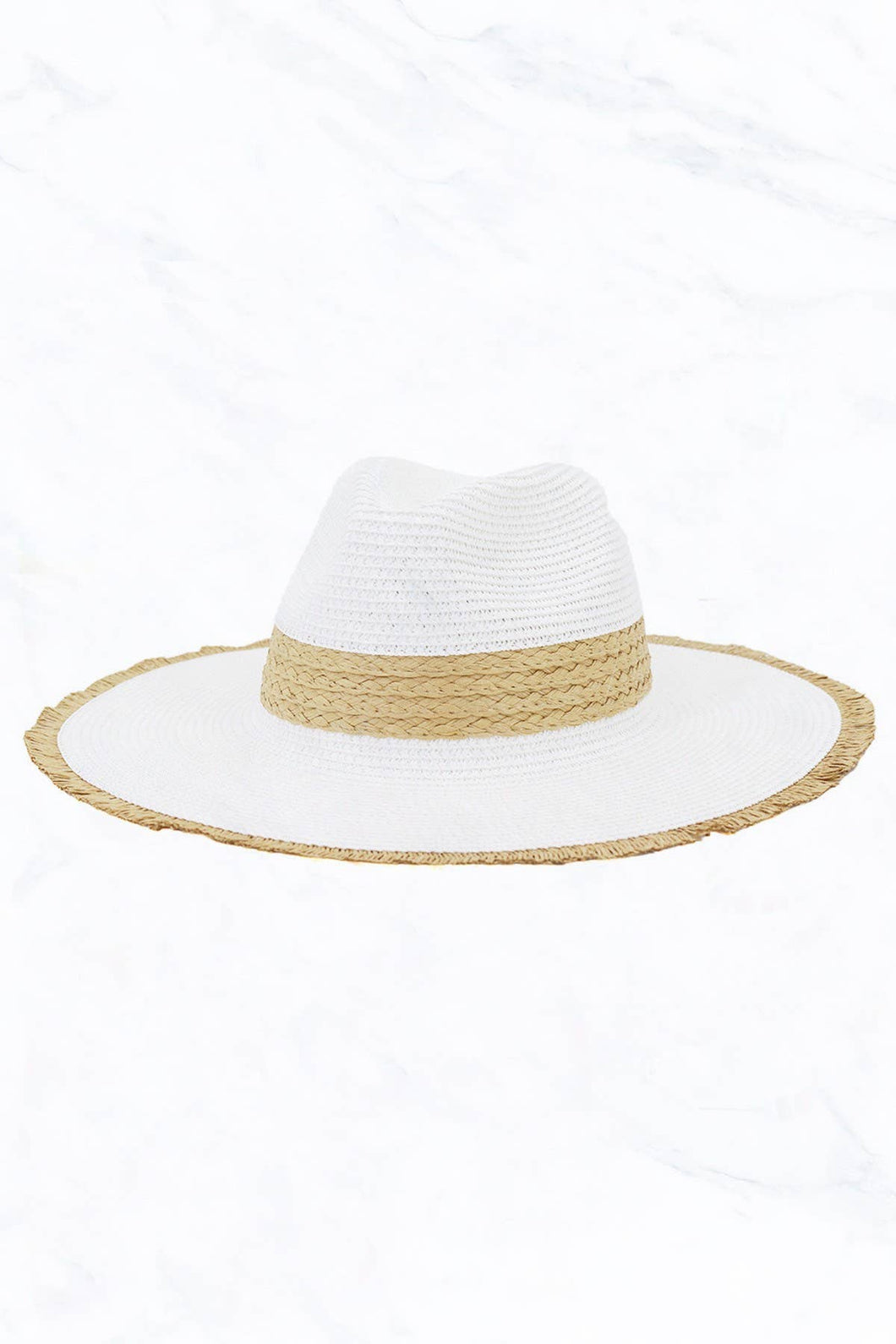 New Raw Edge Stitching Sunscreen Big Brim Straw Hat