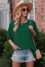 Load image into Gallery viewer, Round Neck Dolman Sleeve Textured Blouse