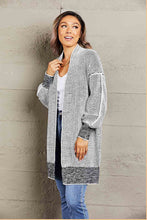 Load image into Gallery viewer, Woven Right Heathered Open Front Longline Cardigan