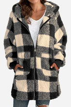 Load image into Gallery viewer, Double Take Full Size Plaid Long Sleeve Hooded Coat