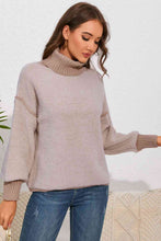 Load image into Gallery viewer, Turtle Neck Dropped Shoulder Sweater