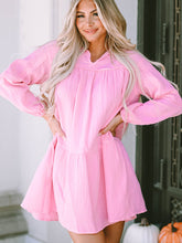 Load image into Gallery viewer, Ruched Long Sleeve Mini Dress