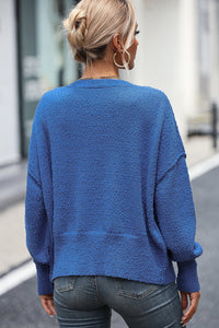 Button-Up Dropped Shoulder Cardigan