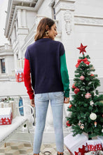 Load image into Gallery viewer, Christmas Color Block Knit Pullover