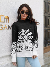 Load image into Gallery viewer, Snowflake Pattern Mock Neck Sweater