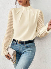 Load image into Gallery viewer, Mock Neck Flounce Sleeve Blouse