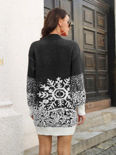 Load image into Gallery viewer, Snowflake Pattern Sweater Dress