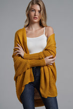 Load image into Gallery viewer, Double Take Dolman Sleeve Open Front Ribbed Trim Longline Cardigan