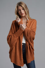 Load image into Gallery viewer, Double Take Dolman Sleeve Open Front Ribbed Trim Longline Cardigan