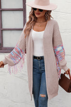 Load image into Gallery viewer, Fringe Sleeve Dropped Shoulder Cardigan