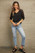 Load image into Gallery viewer, Double Take V-Neck Spliced Lace Raglan Sleeve Top