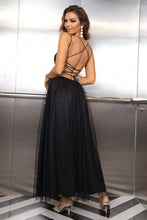 Load image into Gallery viewer, Lace-Up Backless Mesh Dress