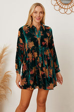 Load image into Gallery viewer, Floral Button Up Collared Neck Shirt Dress