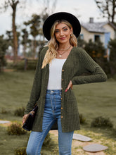 Load image into Gallery viewer, Ribbed Button-UP Cardigan with Pockets