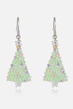 Load image into Gallery viewer, Beaded Christmas Tree Earrings