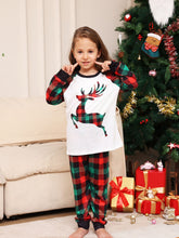 Load image into Gallery viewer, Reindeer Graphic Top and Plaid Pants Set