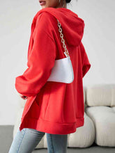 Load image into Gallery viewer, Dropped Shoulder Hooded Jacket with Pocket