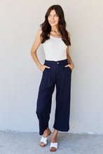 Load image into Gallery viewer, And The Why In The Mix Full Size Pleated Detail Linen Pants in Dark Navy
