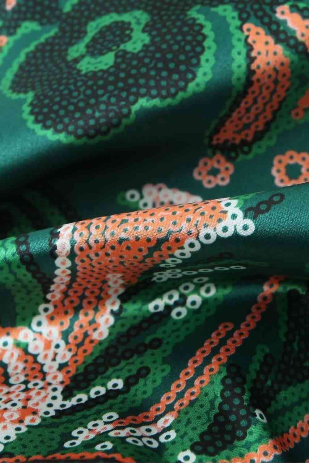 *SALE* Printed Cowl Neck Ruffle Hem Dress