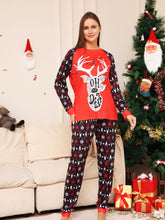 Load image into Gallery viewer, Full Size Reindeer Graphic Top and Pants Set