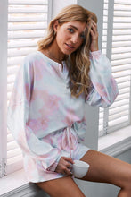 Load image into Gallery viewer, Quarter-Button Top and Drawstring Shorts Loungewear Set