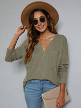 Load image into Gallery viewer, Dropped Shoulder High-Low Waffle-Knit Top
