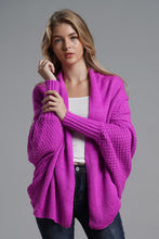 Load image into Gallery viewer, Double Take Dolman Sleeve Open Front Ribbed Trim Longline Cardigan