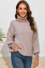 Load image into Gallery viewer, Turtle Neck Dropped Shoulder Sweater