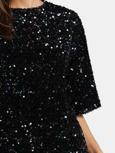 Load image into Gallery viewer, Sequin Tie Back Half Sleeve Mini Dress