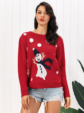 Load image into Gallery viewer, Snowman Round Neck Sweater