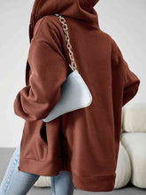 Load image into Gallery viewer, Dropped Shoulder Hooded Jacket with Pocket