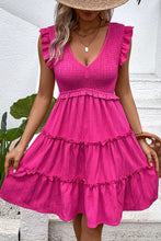 Load image into Gallery viewer, Smocked Frill Trim Deep V Dress