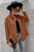 Load image into Gallery viewer, Button Front Drop Shoulder Corduroy Shirt