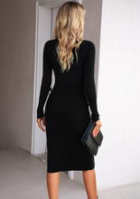 Load image into Gallery viewer, Rib-Knit Slit Sweater Dress